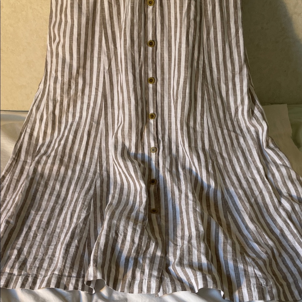 J. Jill Love Linen Striped 3/4 Sleeve Dress With Earrings - ALL NWT - Picture 7 of 16